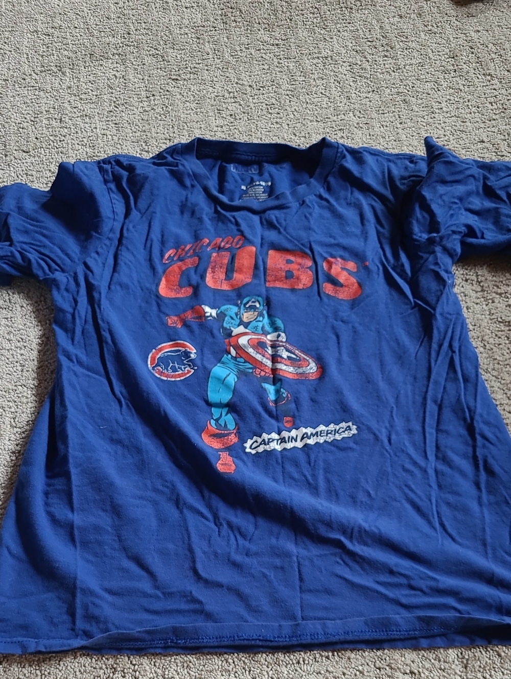Marvel Kids Blue Chicago Cubs Captain America Graphic Tee